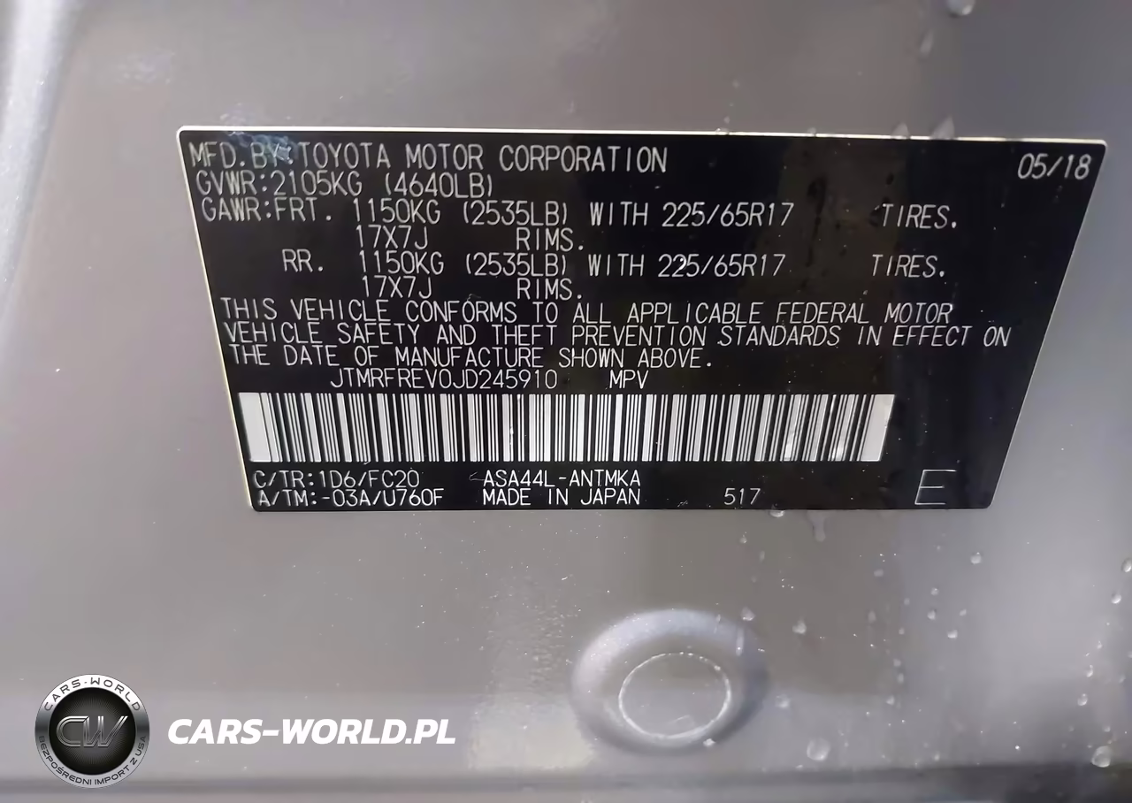 2018 Toyota Rav4 Xle VIN:JTMRFREV0JD245910 - 9