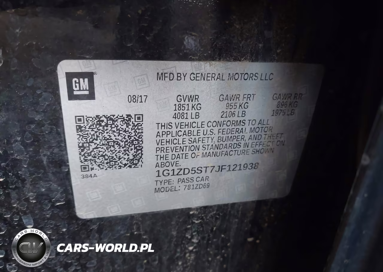 2018 Chevrolet Malibu Lt VIN:1G1ZD5ST7JF121938 - 9