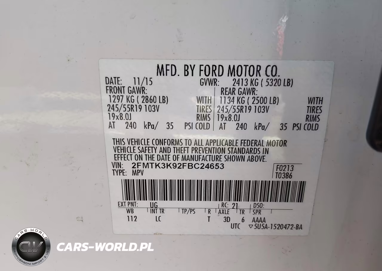 2015 Ford Edge Titanium VIN:2FMTK3K92FBC24653 - 9