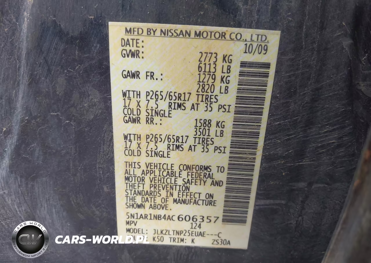 2010 Nissan Pathfinder Se VIN:5N1AR1NB4AC606357 - 9