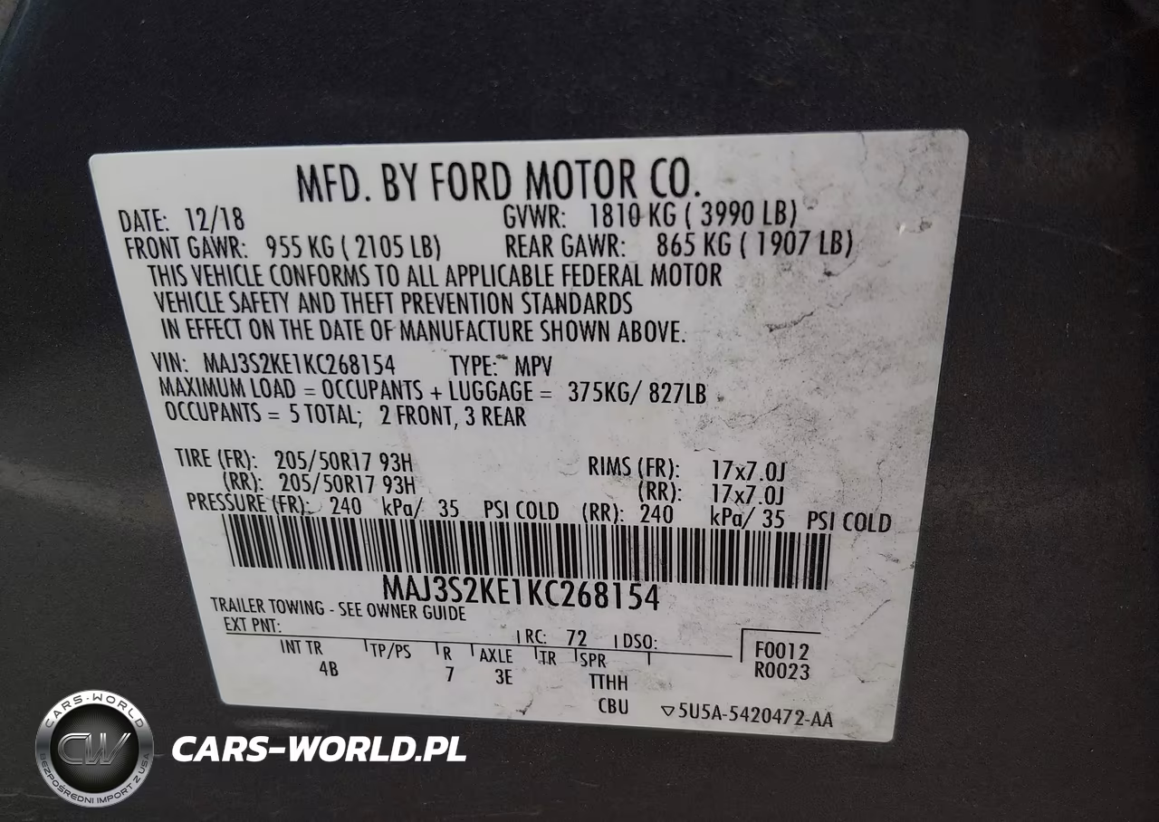 2019 Ford Ecosport Titanium VIN:MAJ3S2KE1KC268154 - 9