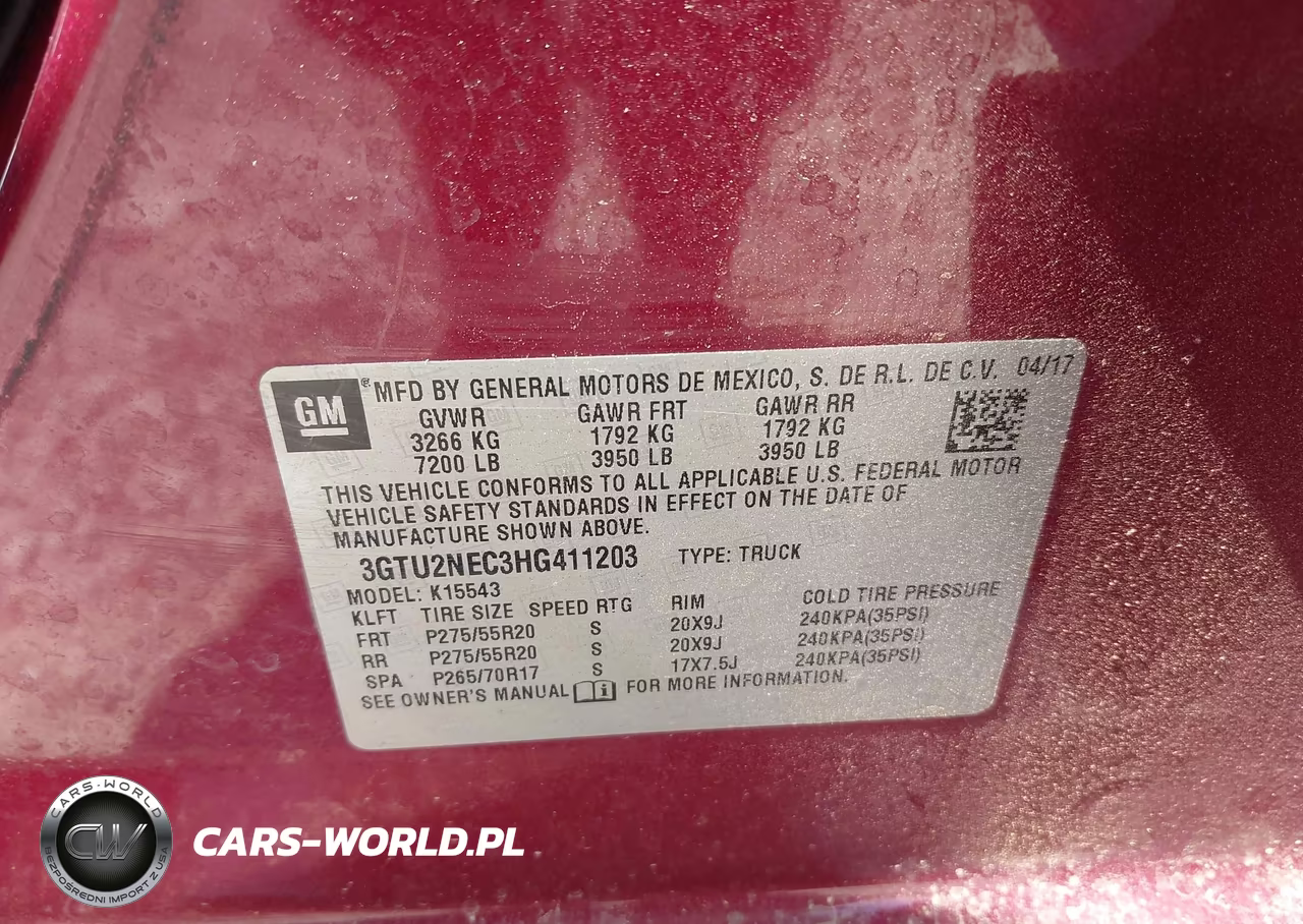 2017 GMC Sierra 1500 Slt VIN:3GTU2NEC3HG411203 - 9