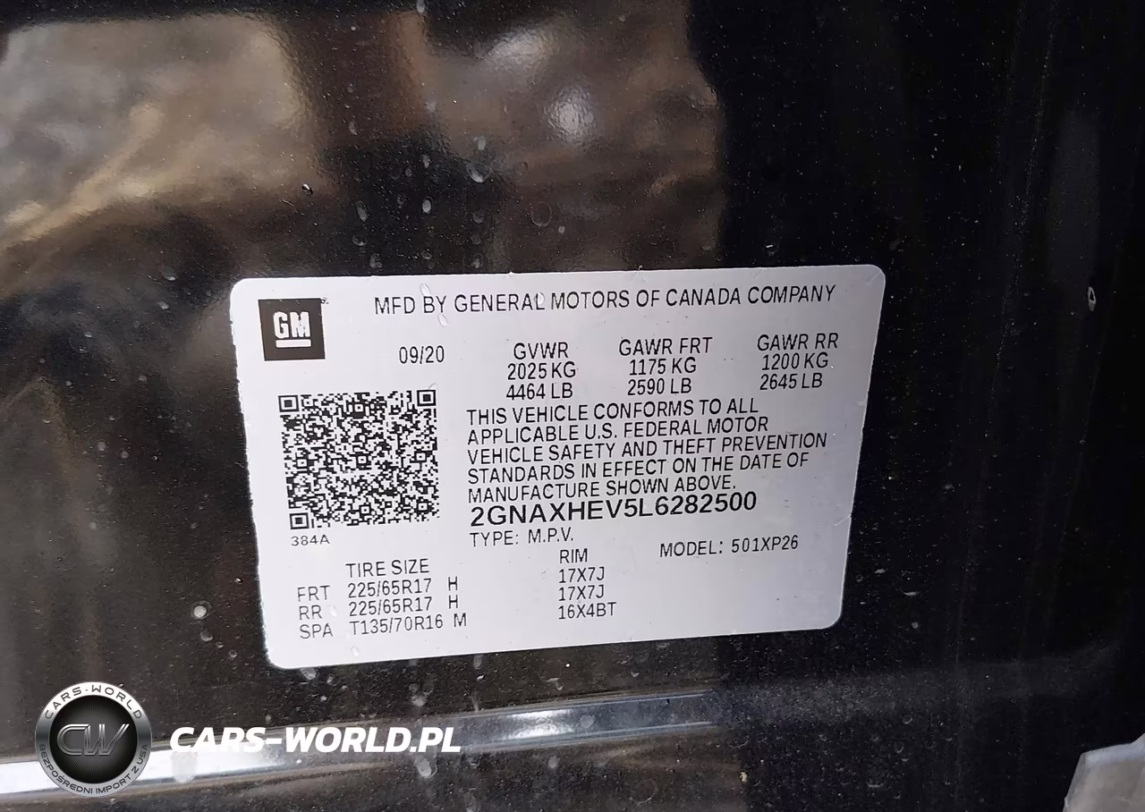 2020 Chevrolet Equinox Fwd Ls VIN:2GNAXHEV5L6282500 - 9