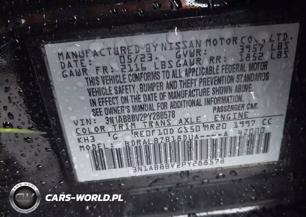 2023 Nissan Sentra S Xtronic Cvt VIN:3N1AB8BV2PY288578 - 9