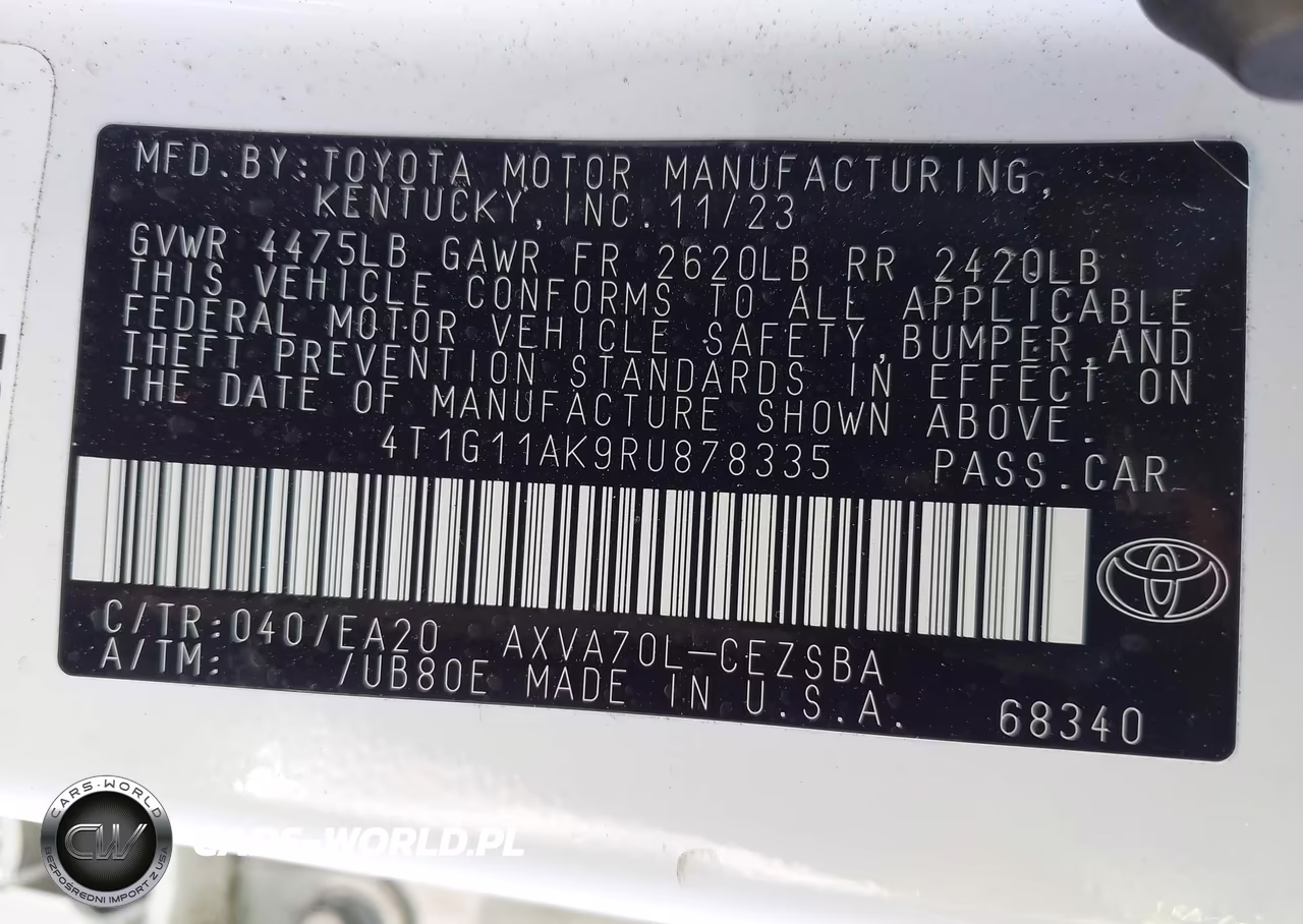 2024 Toyota Camry Se VIN:4T1G11AK9RU878335 - 9