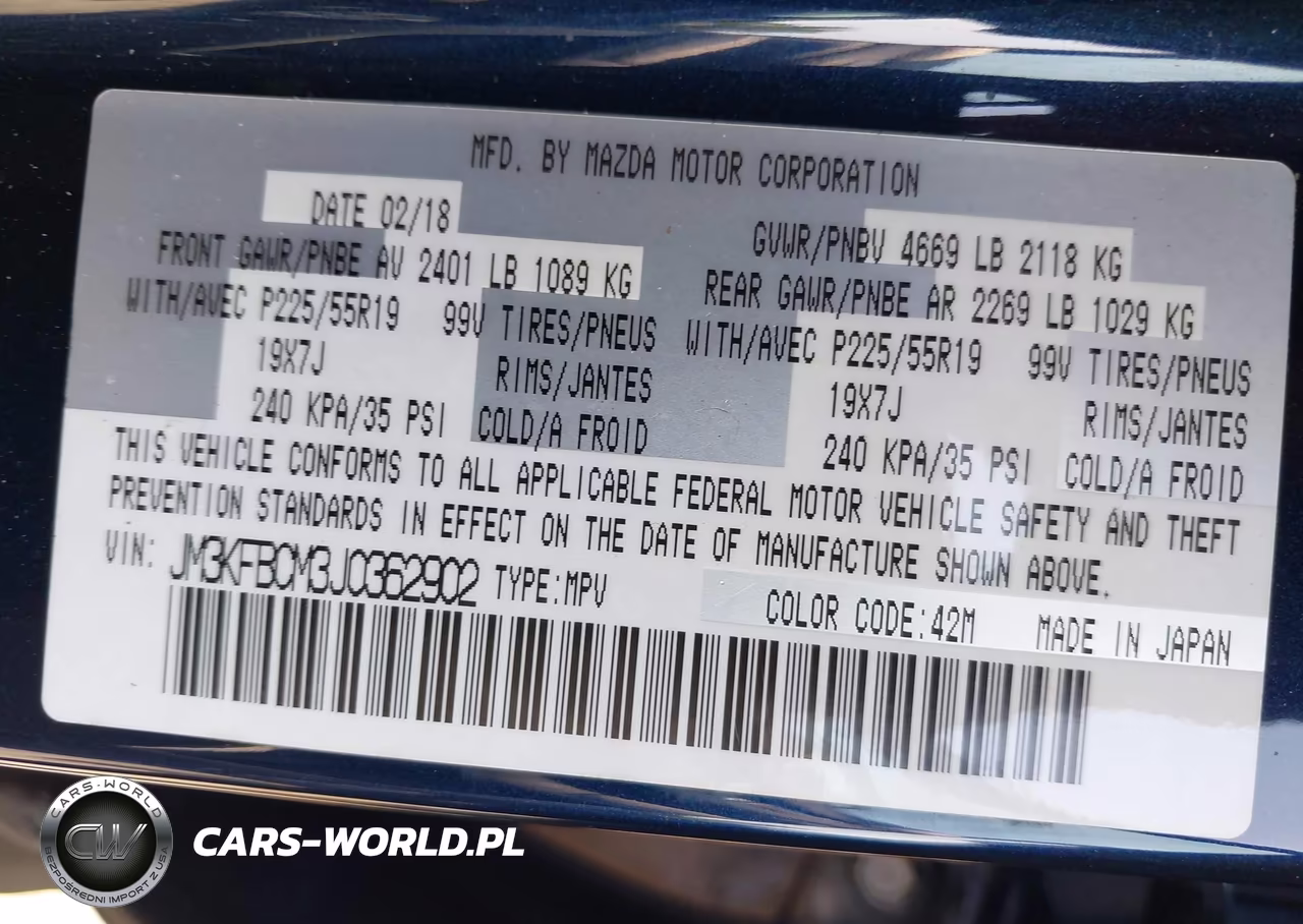 2018 Mazda Cx-5 Touring VIN:JM3KFBCM3J0362902 - 9