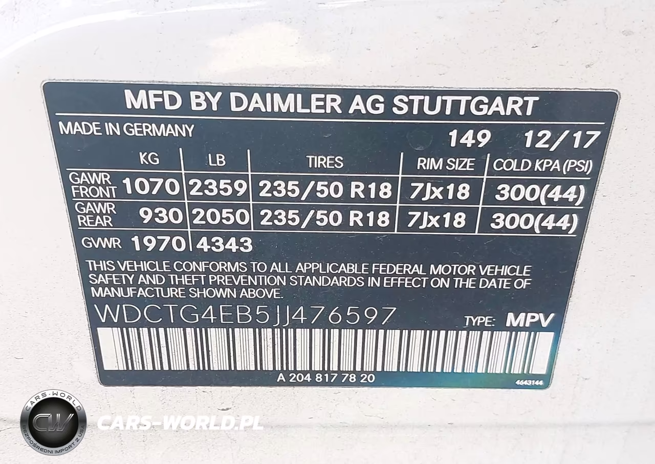 2018 Mercedes-Benz Gla 250 VIN:WDCTG4EB5JJ476597 - 9