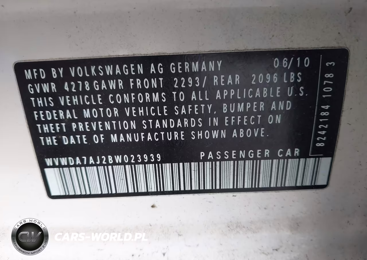 2011 Volkswagen Golf 2.5L 4-Door VIN:WVWDA7AJ2BW023939 - 9
