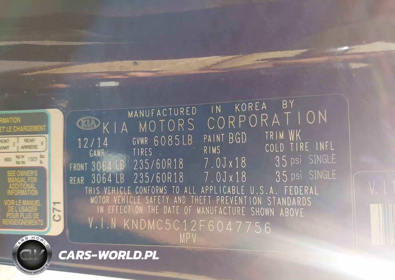 2015 Kia Sedona Ex VIN:KNDMC5C12F6047756 - 9