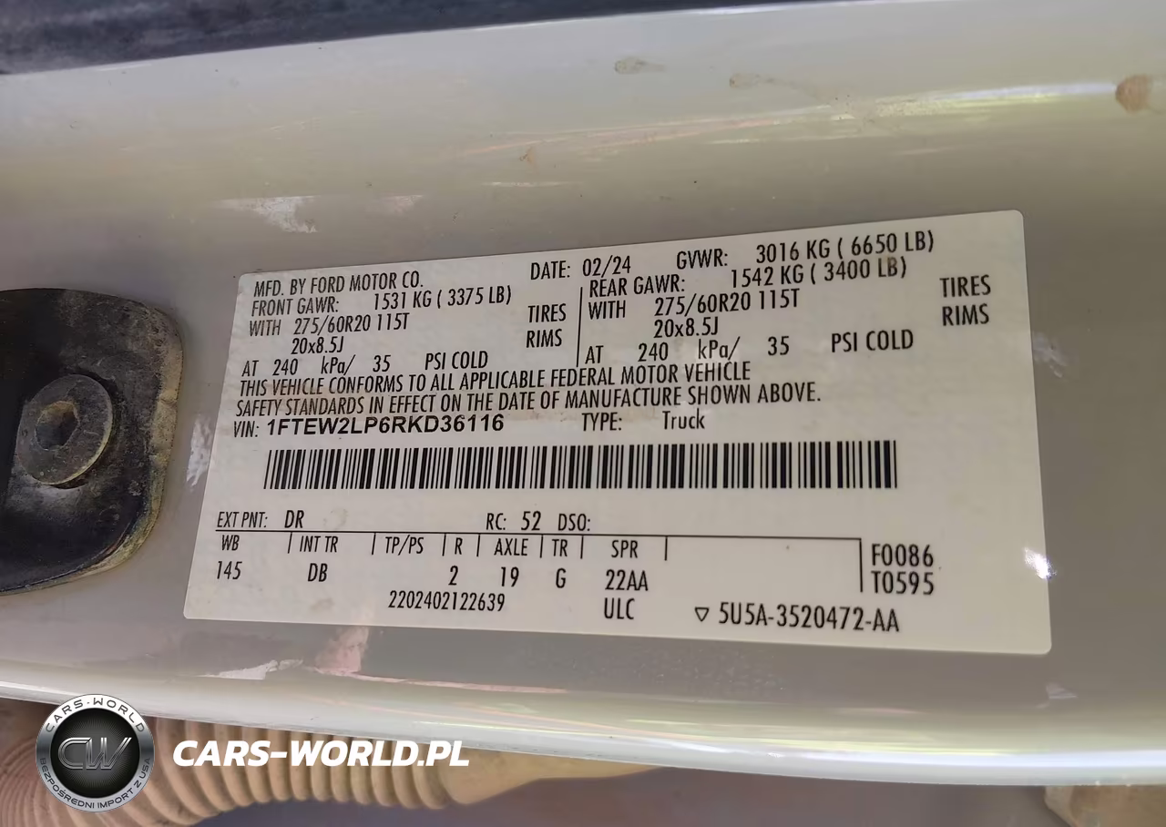 2024 Ford F-150 Stx VIN:1FTEW2LP6RKD36116 - 9