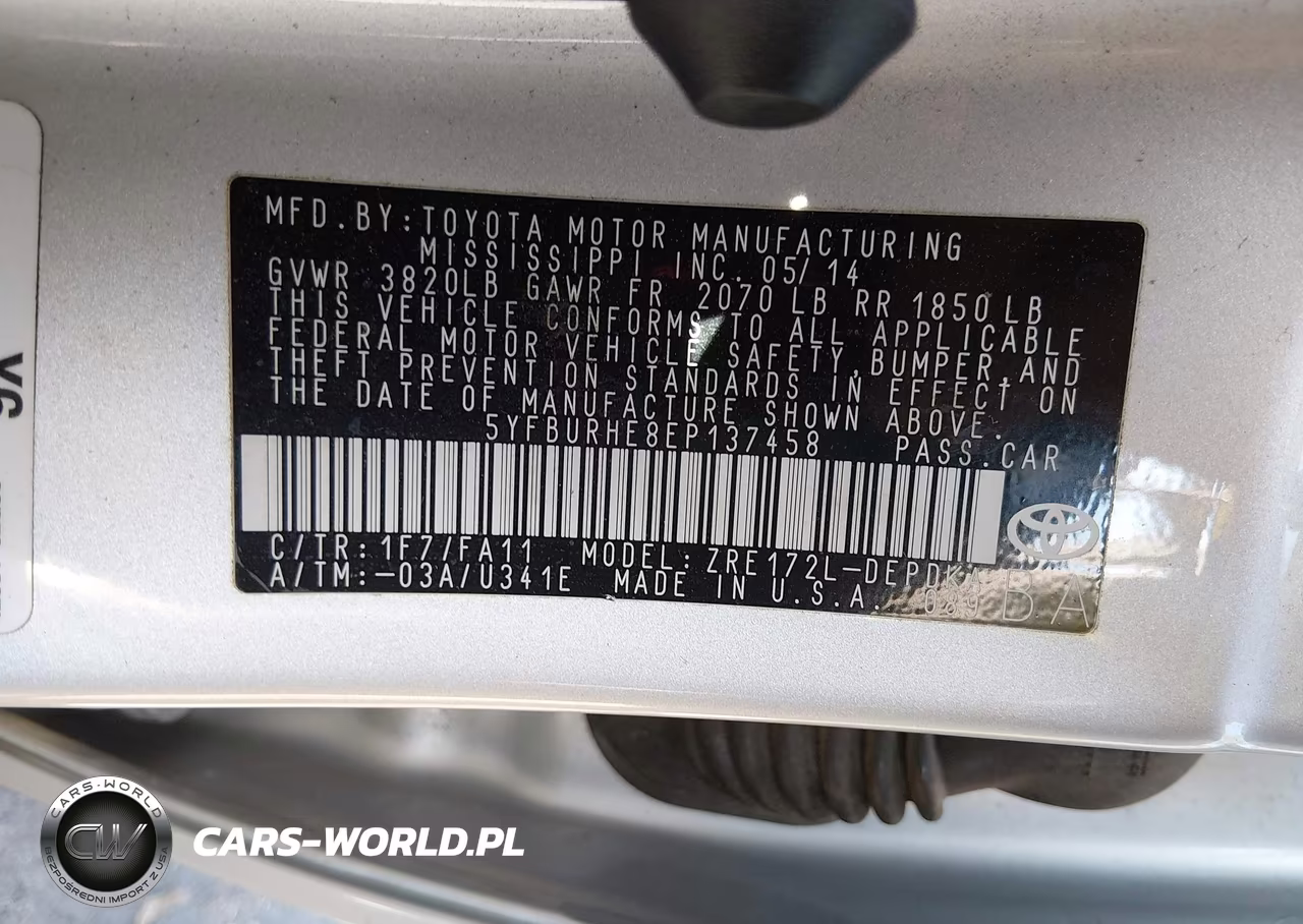 2014 Toyota Corolla L VIN:5YFBURHE8EP137458 - 9