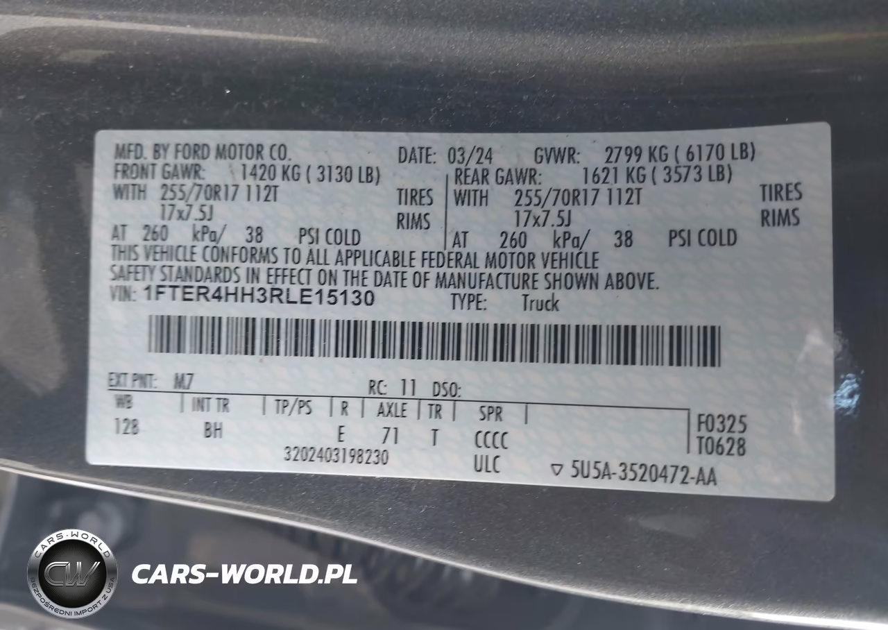 2024 Ford Ranger Xlt VIN:1FTER4HH3RLE15130 - 9