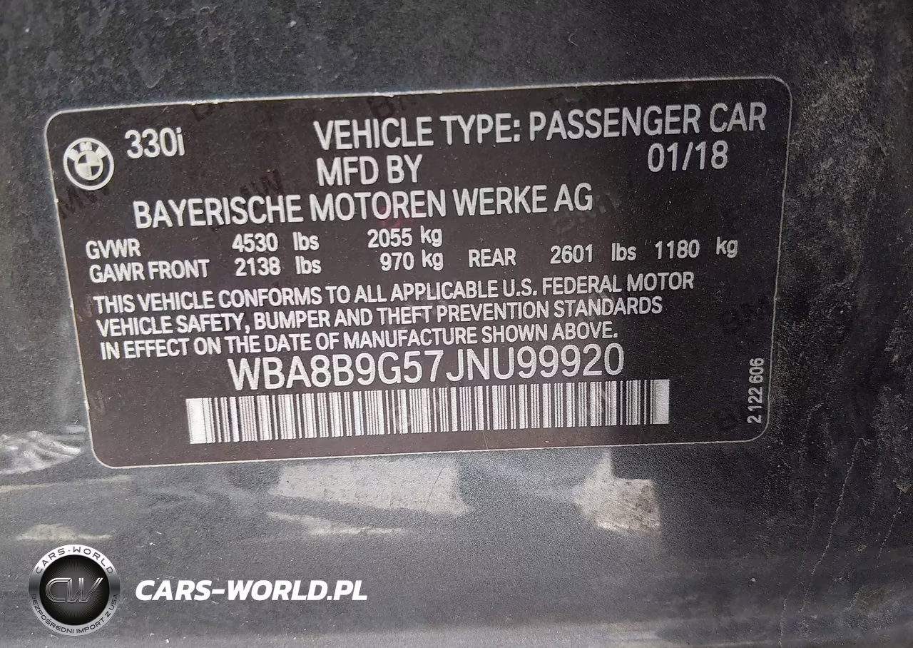 2018 BMW 330I VIN:WBA8B9G57JNU99920 - 9