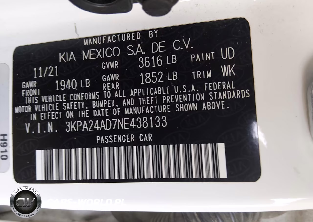 2022 Kia Rio Lx VIN:3KPA24AD7NE438133 - 9