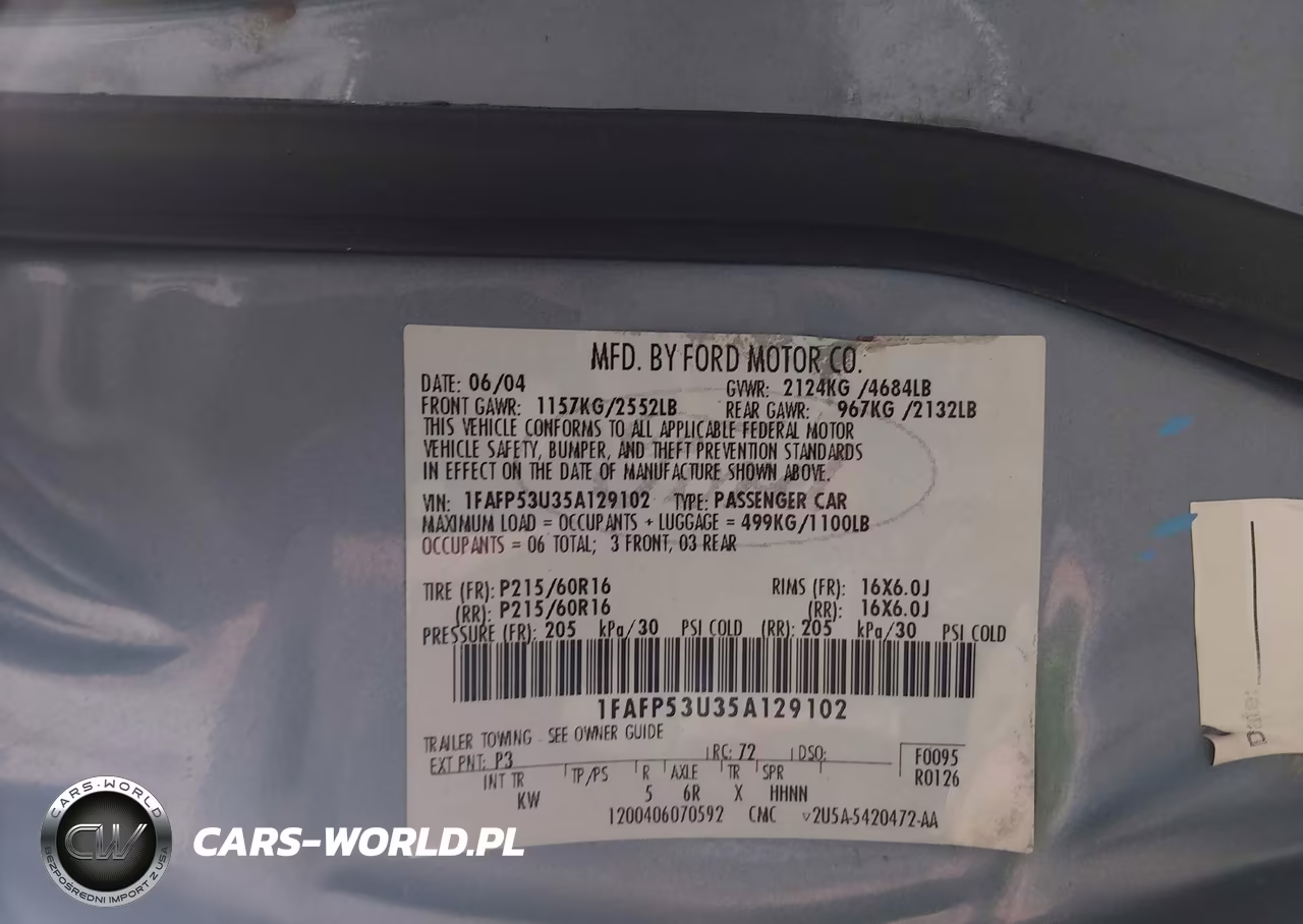 2005 Ford Taurus Se VIN:1FAFP53U35A129102 - 9