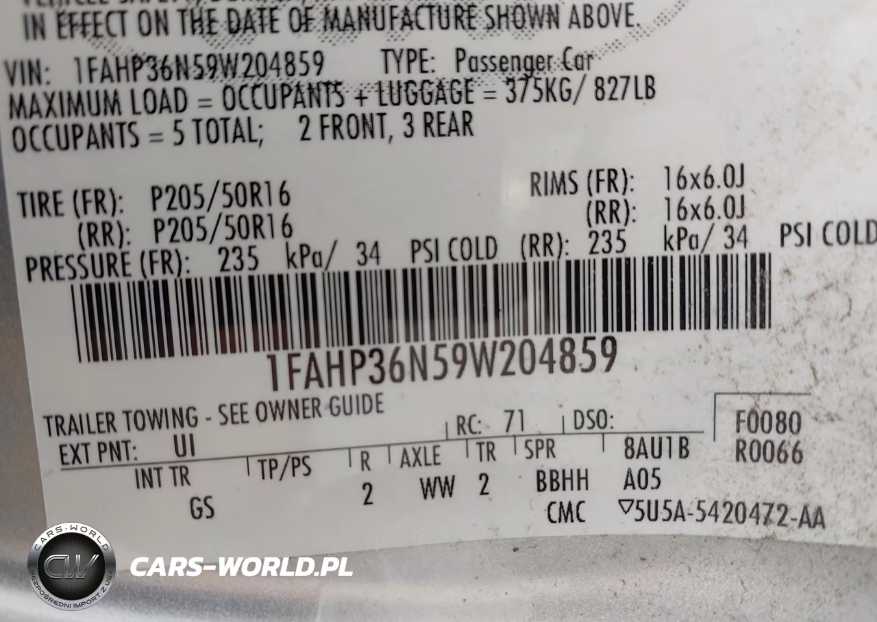 2009 Ford Focus Ses VIN:1FAHP36N59W204859 - 9