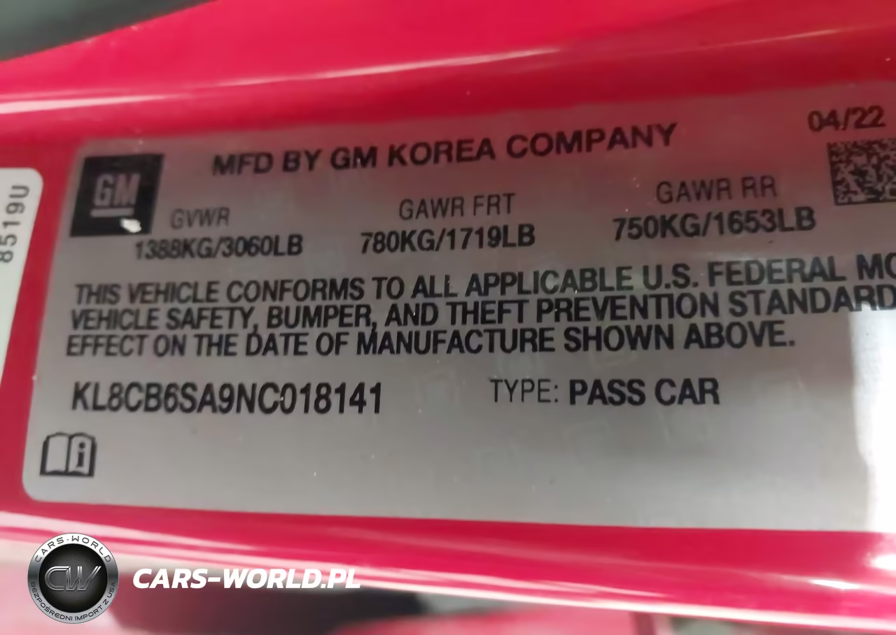 2022 Chevrolet Spark Fwd Ls Automatic VIN:KL8CB6SA9NC018141 - 9