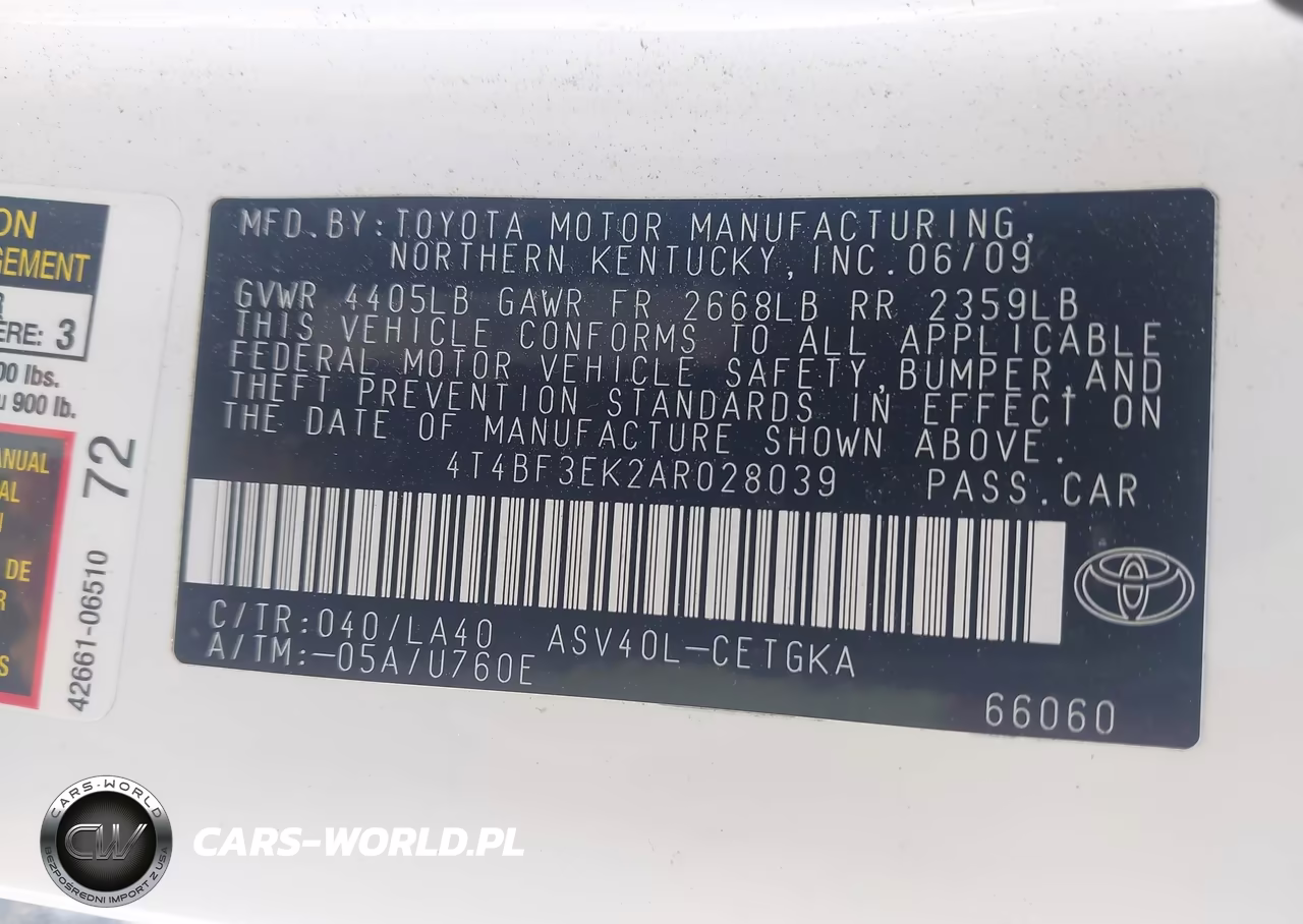 2010 Toyota Camry Xle VIN:4T4BF3EK2AR028039 - 9