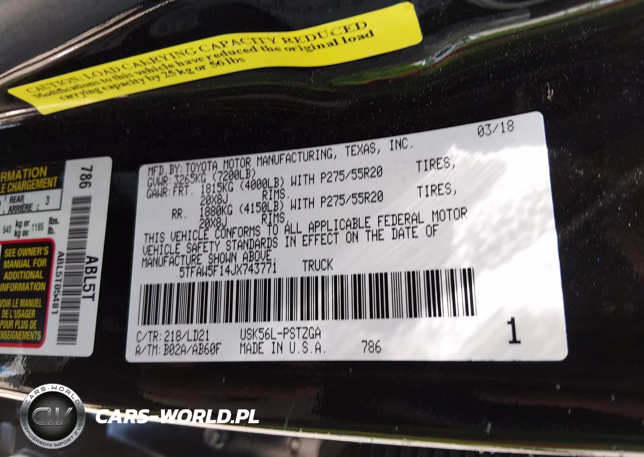 2018 Toyota Tundra 1794 5.7L V8 VIN:5TFAW5F14JX743771 - 9