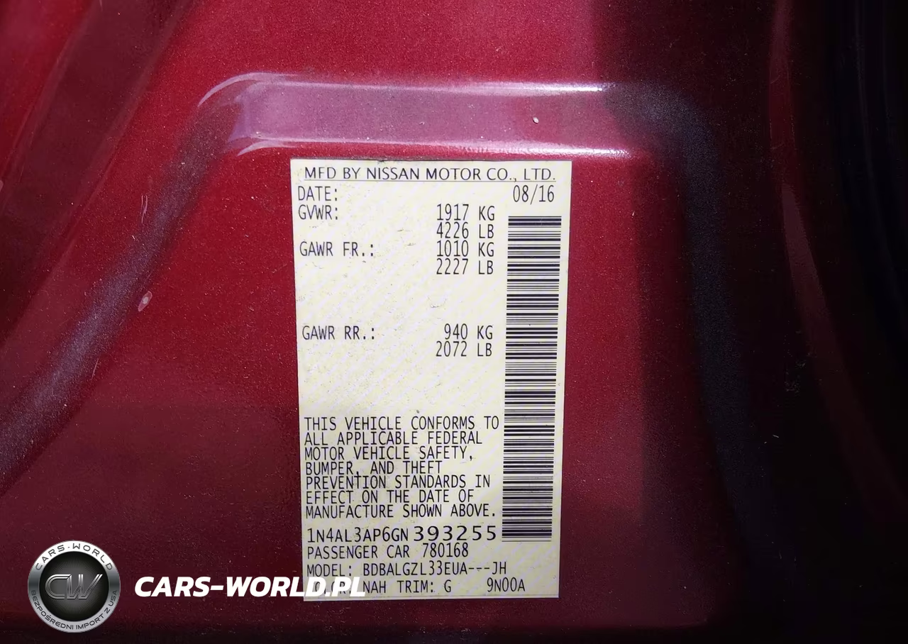 2016 Nissan Altima 2.5 S VIN:1N4AL3AP6GN393255 - 9