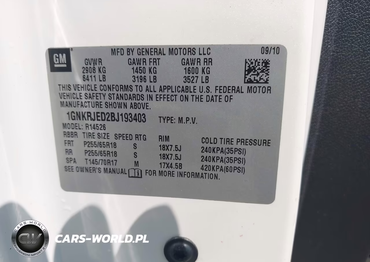 2011 Chevrolet Traverse 2Lt VIN:1GNKRJED2BJ193403 - 9