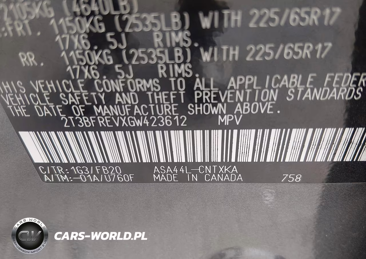 2016 Toyota Rav4 Le VIN:2T3BFREVXGW423612 - 9