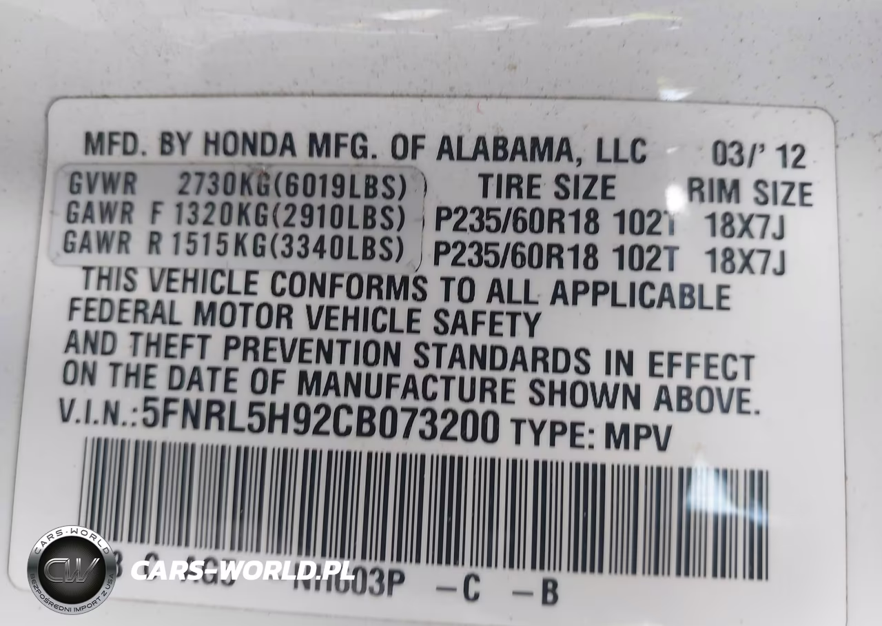2012 Honda Odyssey Touring-Touring Elite VIN:5FNRL5H92CB073200 - 9