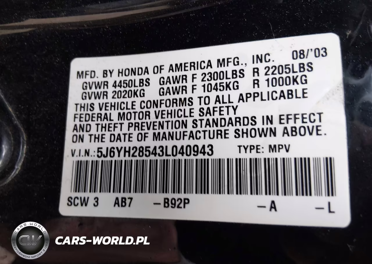2003 Honda Element Ex VIN:5J6YH28543L040943 - 9
