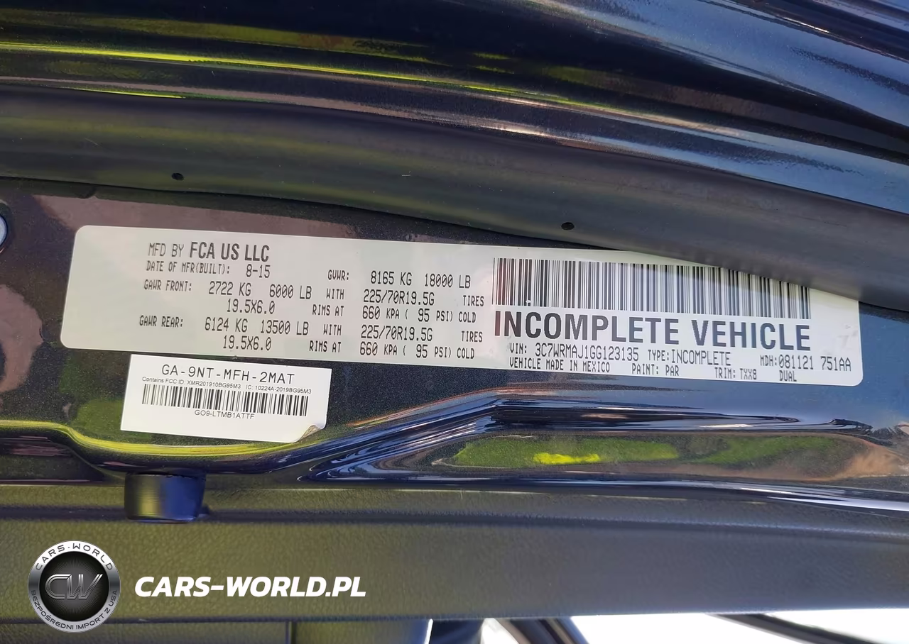 2016 Ram 5500 Chassis Tradesman-Slt VIN:3C7WRMAJ1GG123135 - 9