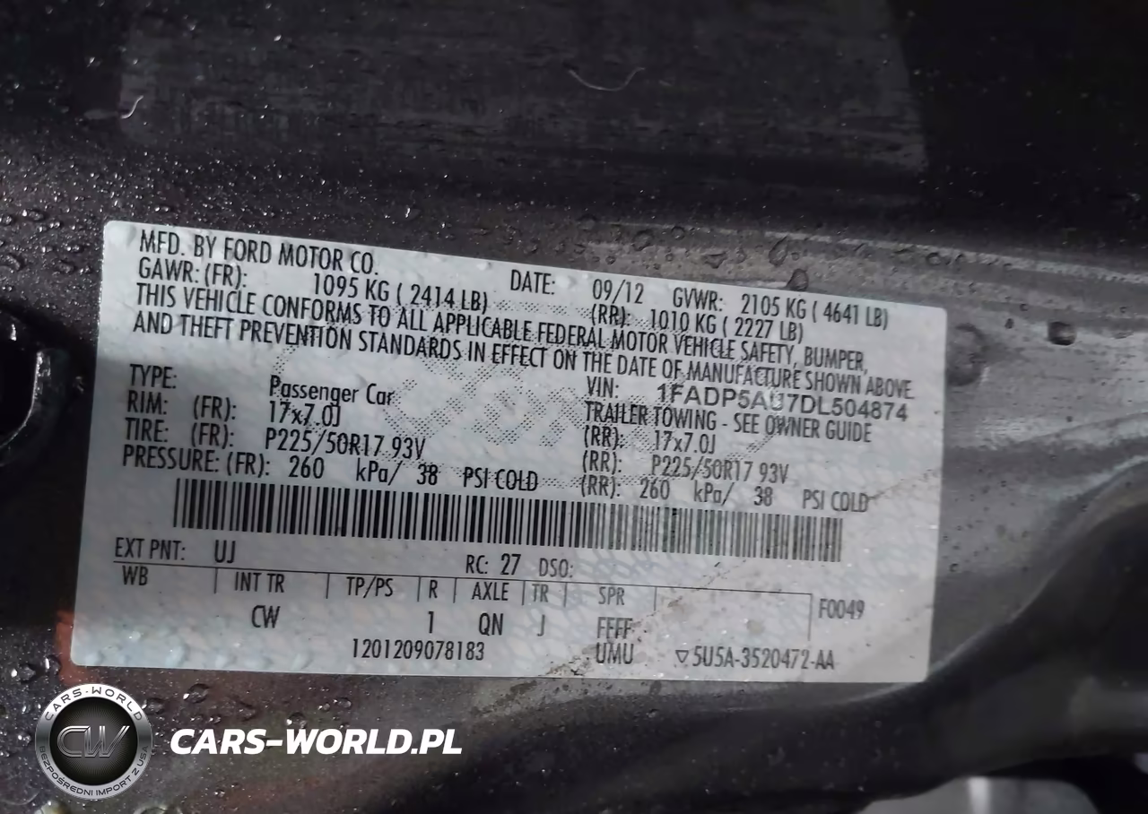 2013 Ford C-Max Hybrid Se VIN:1FADP5AU7DL504874 - 9