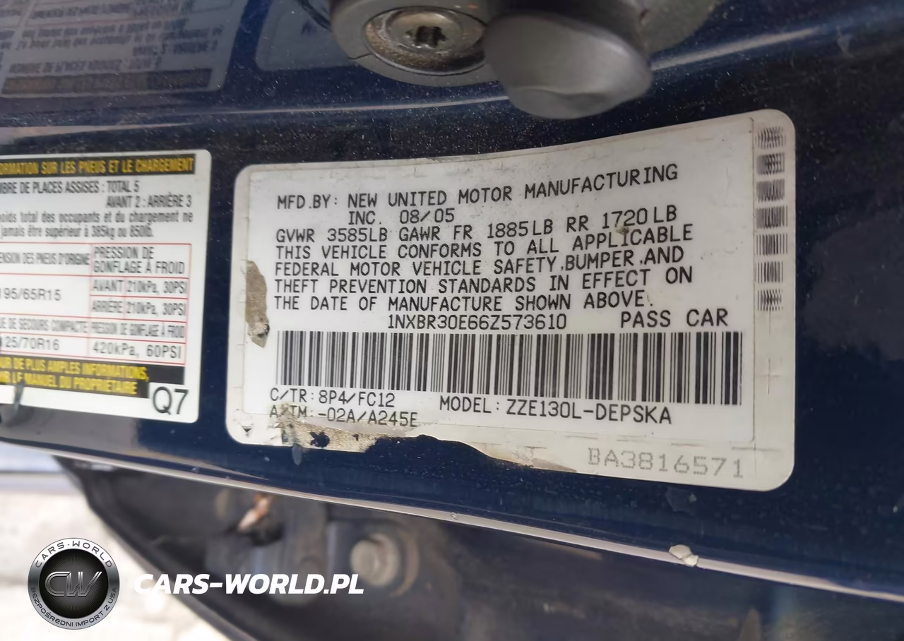 2006 Toyota Corolla S VIN:1NXBR30E66Z573610 - 9