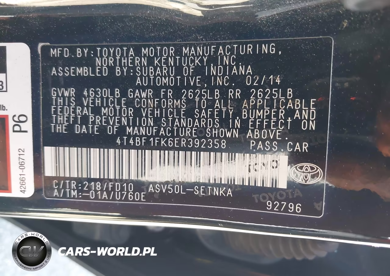 2014 Toyota Camry Le VIN:4T4BF1FK6ER392358 - 9