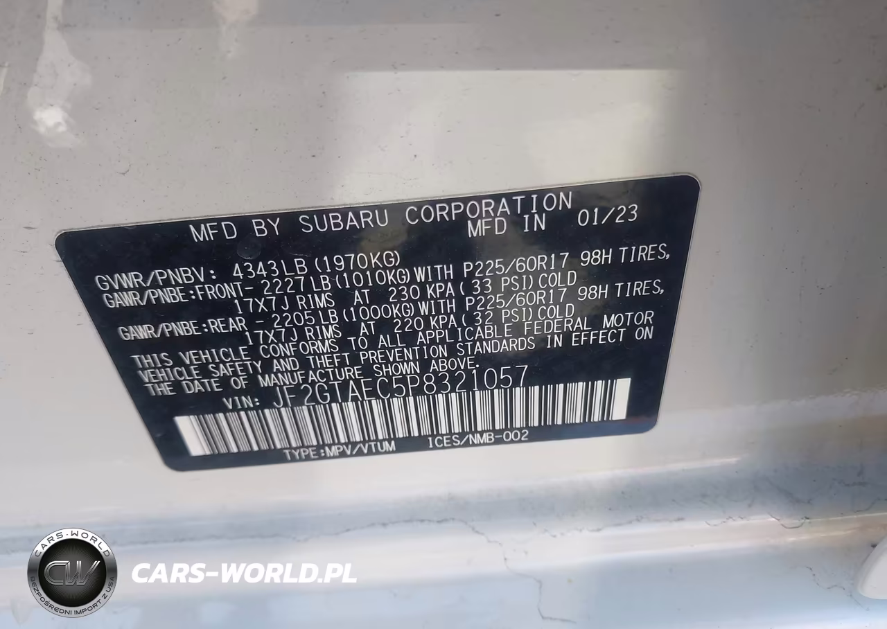 2023 Subaru Crosstrek Premium VIN:JF2GTAEC5P8321057 - 9