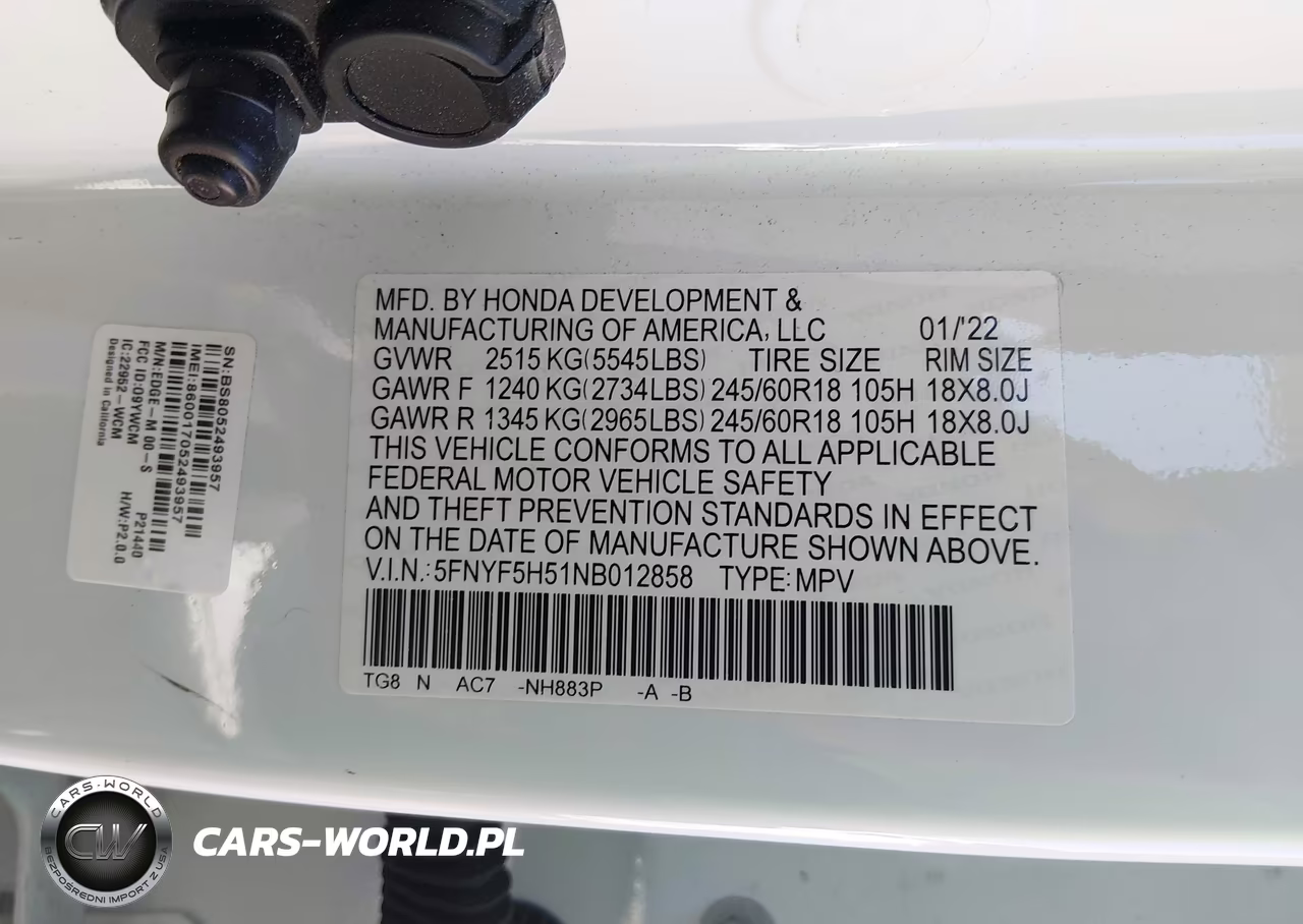 2022 Honda Pilot 2Wd Ex-L VIN:5FNYF5H51NB012858 - 9