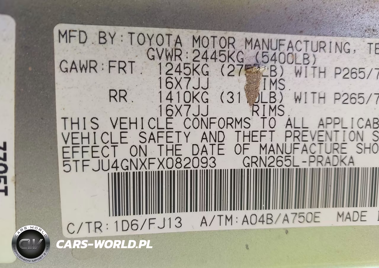 2015 Toyota Tacoma Prerunner V6 VIN:5TFJU4GNXFX082093 - 9