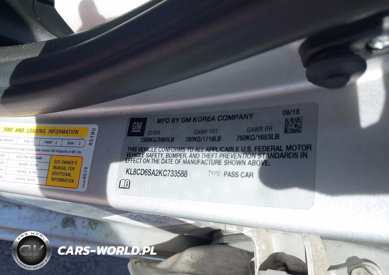 2019 Chevrolet Spark 1Lt Cvt VIN:KL8CD6SA2KC733588 - 9