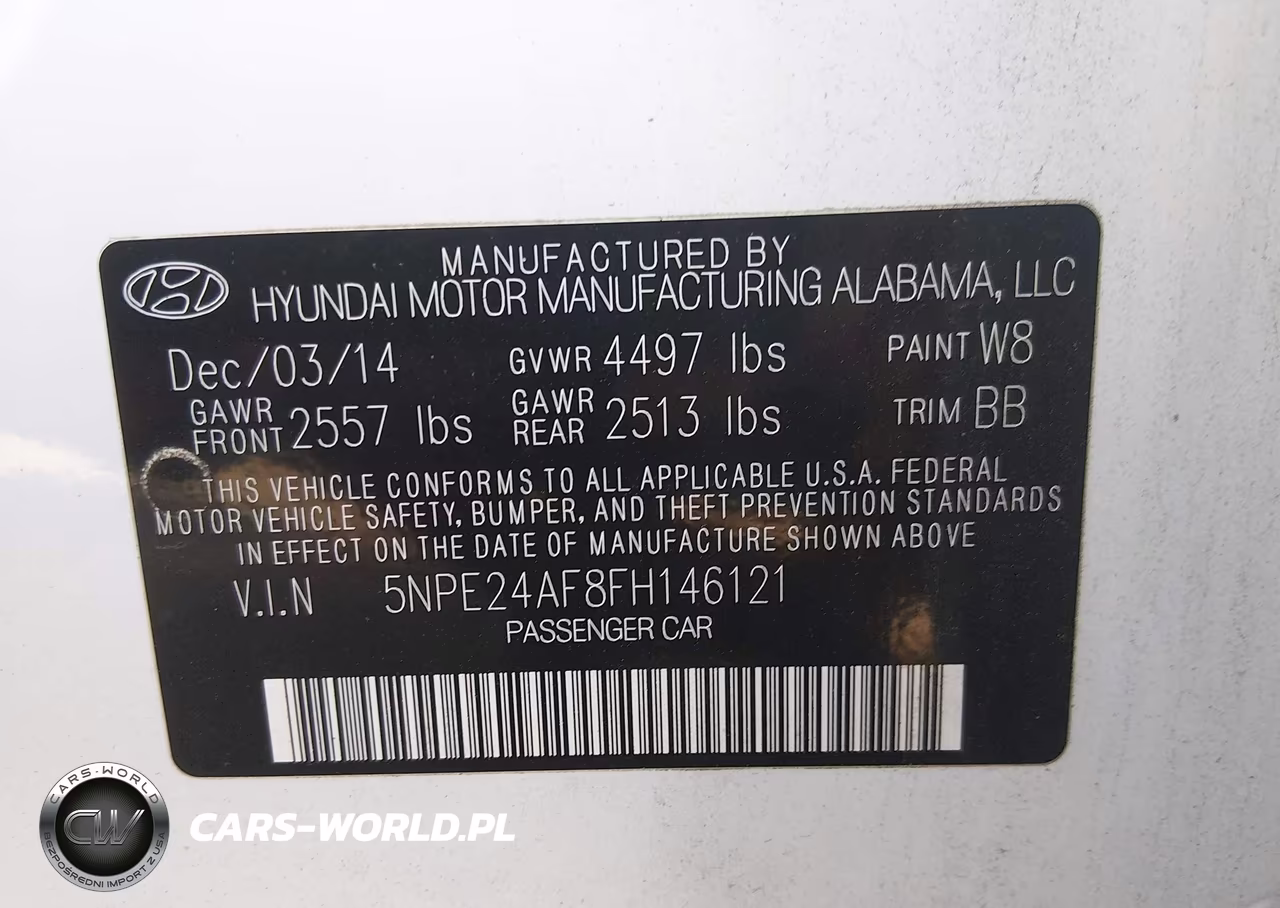 2015 Hyundai Sonata Se VIN:5NPE24AF8FH146121 - 9