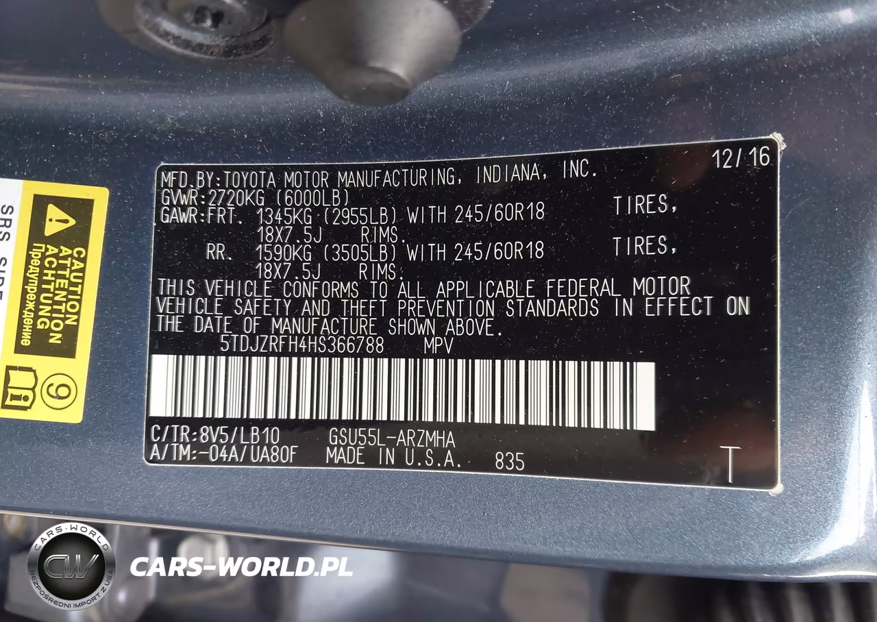 2017 Toyota Highlander Xle VIN:5TDJZRFH4HS366788 - 9