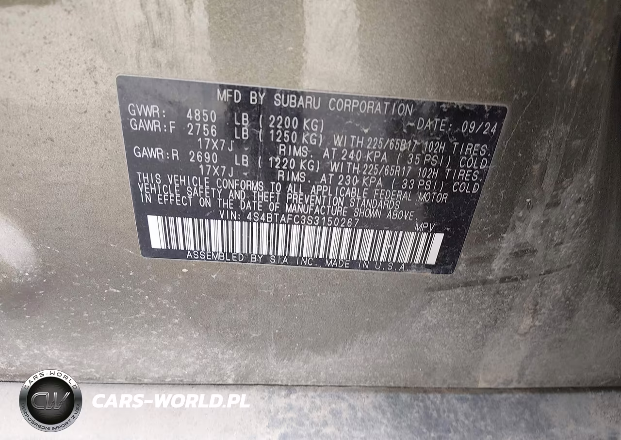 2025 Subaru Outback Premium VIN:4S4BTAFC3S3150267 - 9