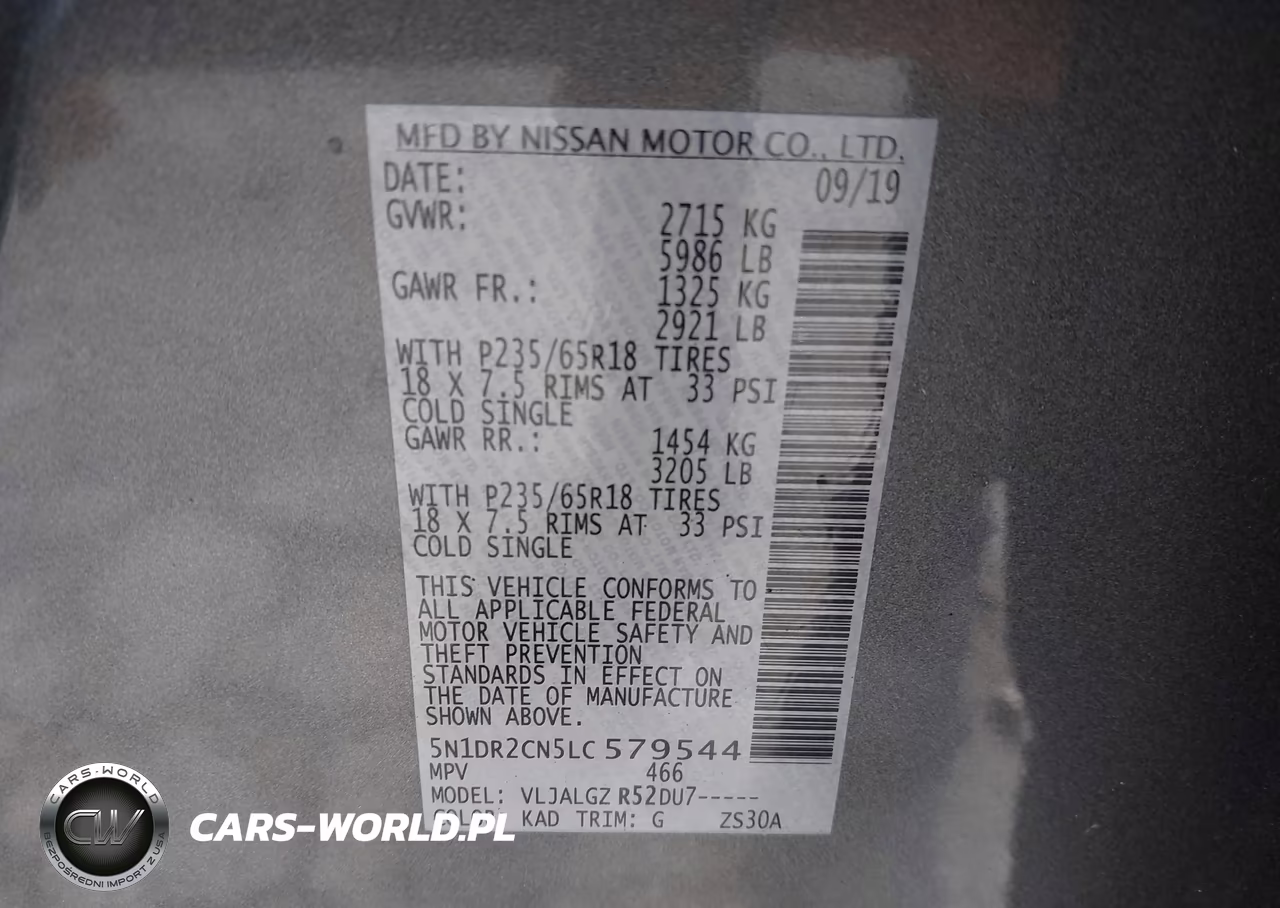 2020 Nissan Pathfinder Sl 2Wd VIN:5N1DR2CN5LC579544 - 9