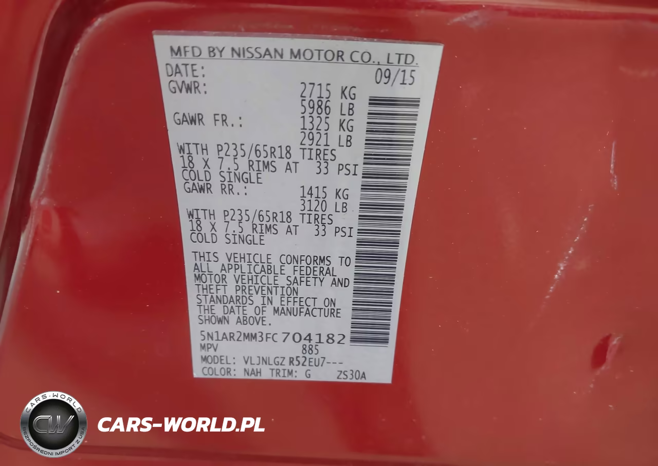 2015 Nissan Pathfinder Sl VIN:5N1AR2MM3FC704182 - 9