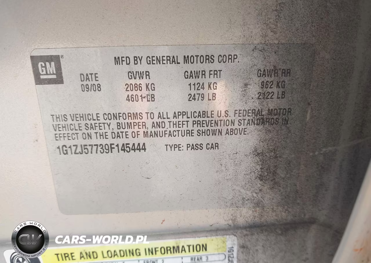2009 Chevrolet Malibu Lt VIN:1G1ZJ57739F145444 - 9