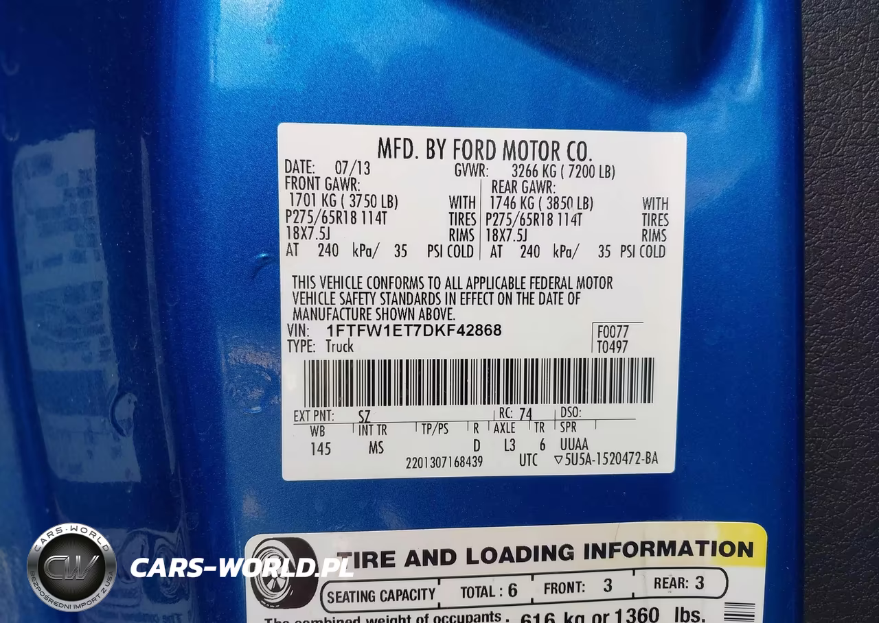 2013 Ford F-150 Xlt VIN:1FTFW1ET7DKF42868 - 9