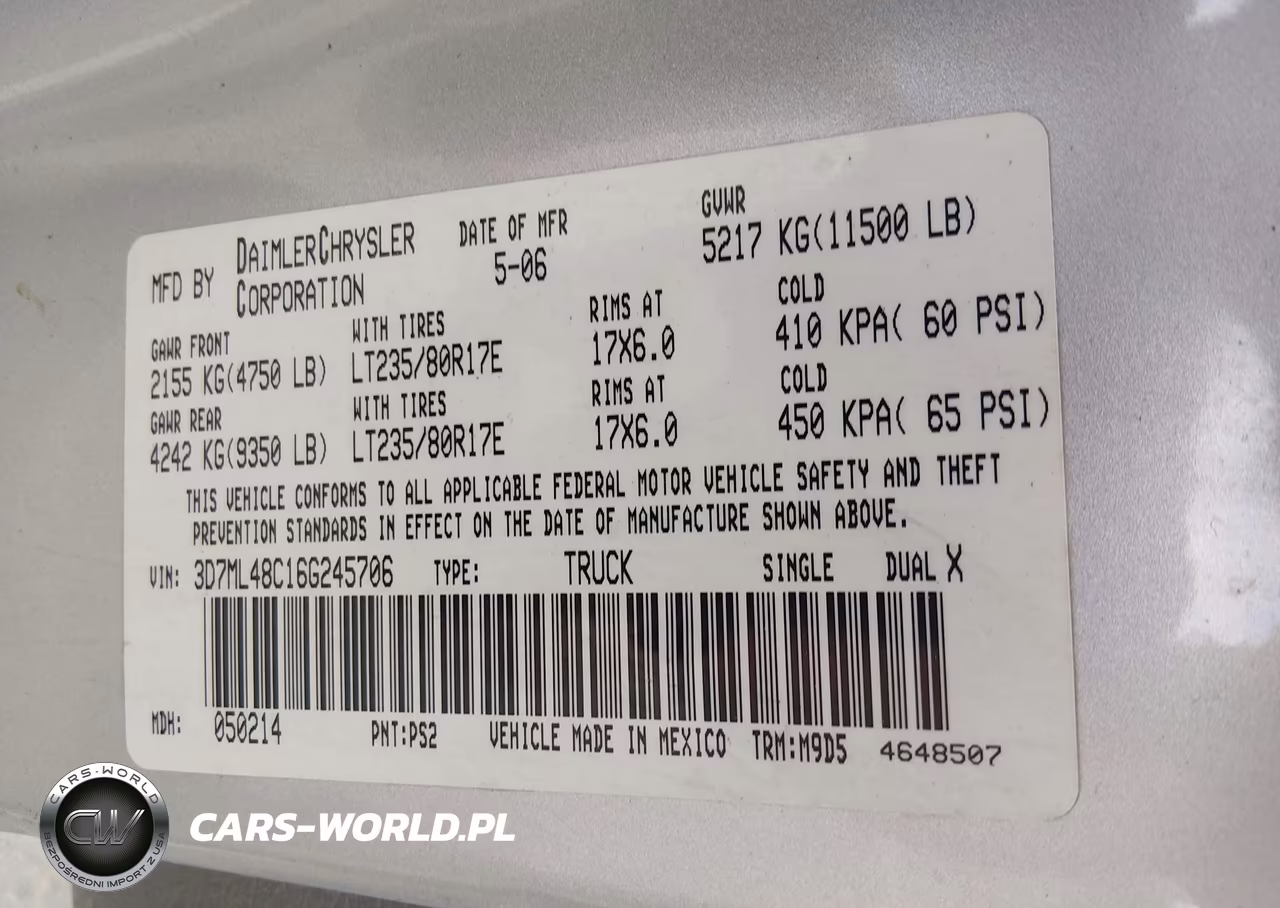 2006 Dodge Ram 3500 St-Slt VIN:3D7ML48C16G245706 - 8