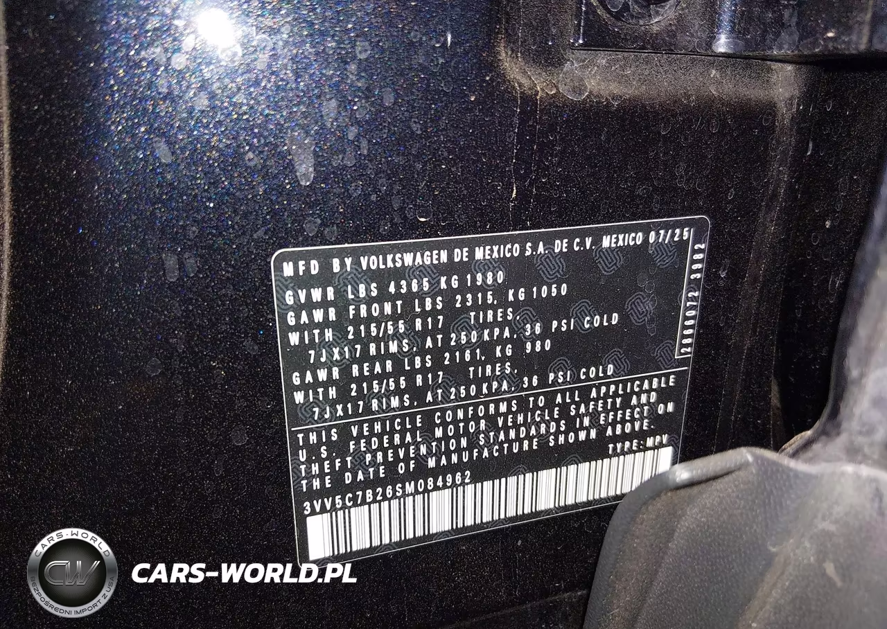 2025 Volkswagen Taos 1.5T S VIN:3VV5C7B26SM084962 - 9