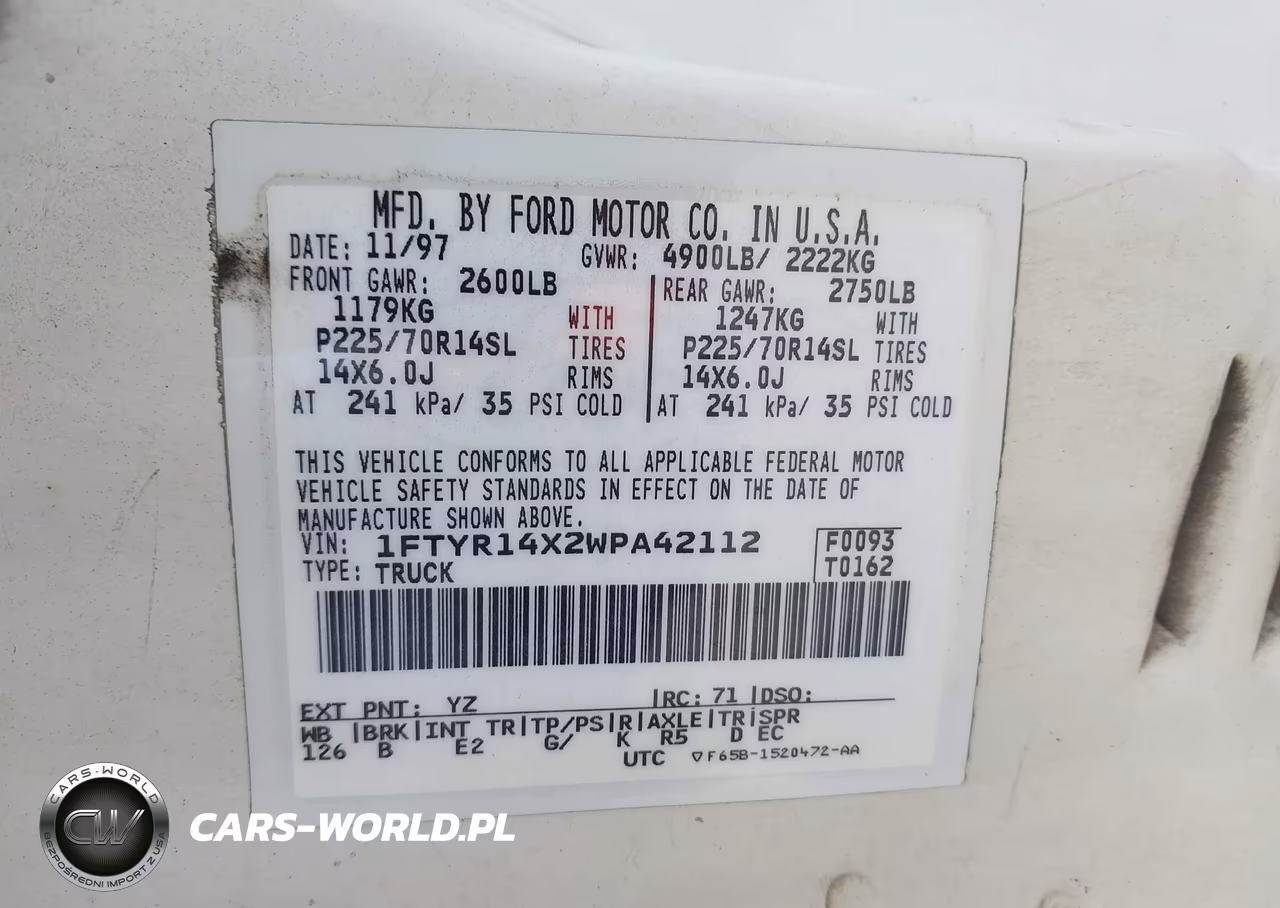 1998 Ford Ranger Splash-Xl-Xlt VIN:1FTYR14X2WPA42112 - 9