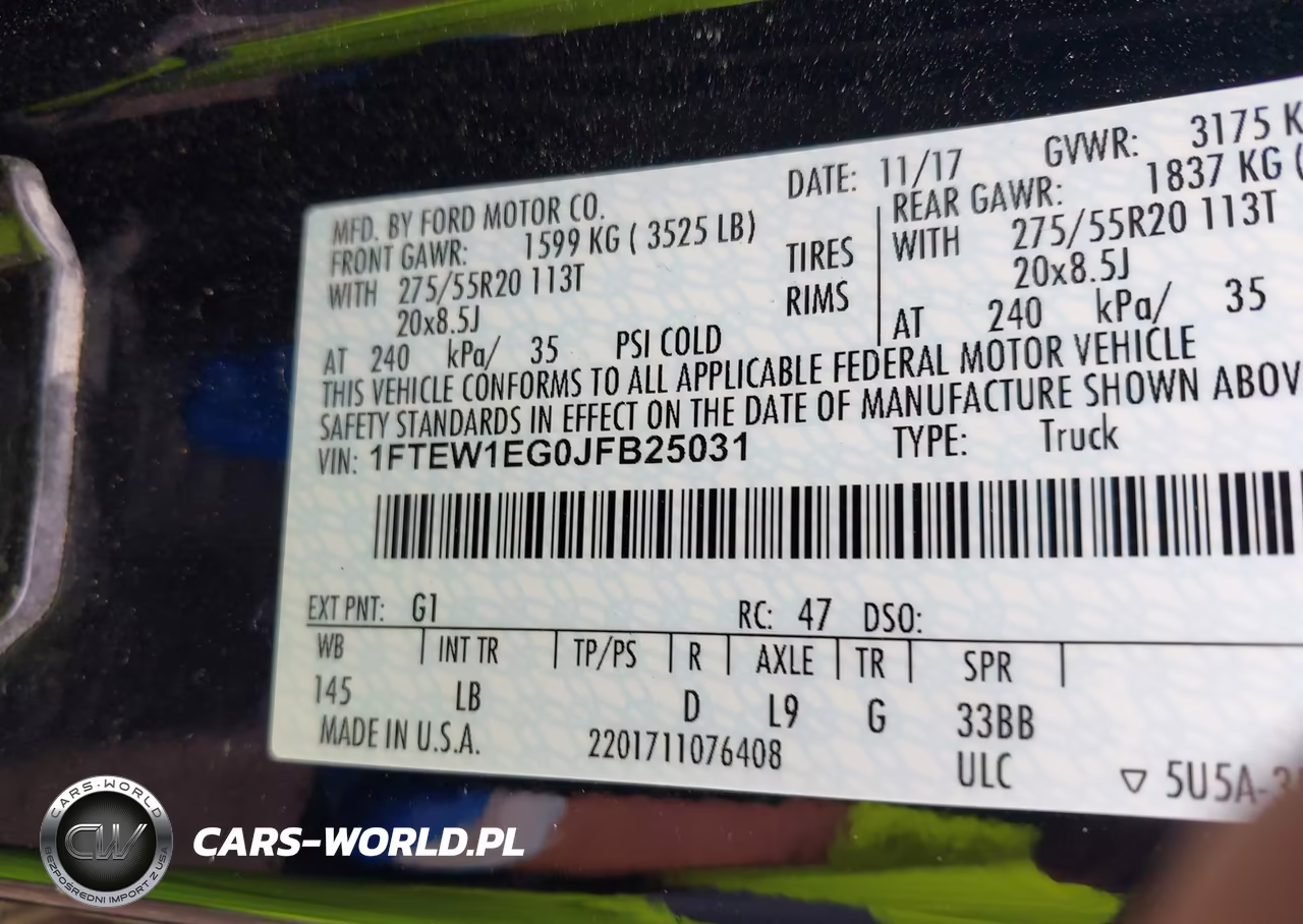 2018 Ford F-150 Lariat VIN:1FTEW1EG0JFB25031 - 9