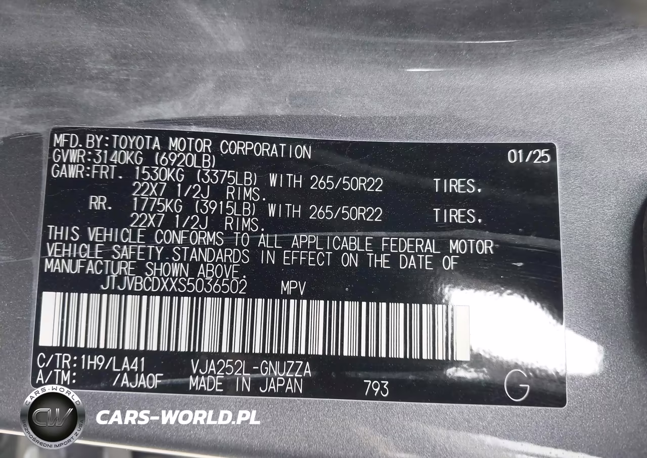 2025 Lexus Gx 550 Luxury+ VIN:JTJVBCDXXS5036502 - 9
