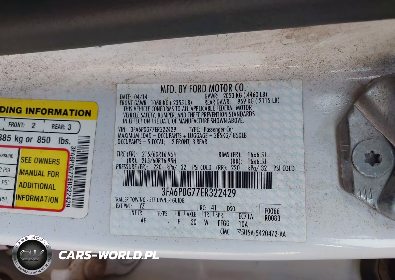 2014 Ford Fusion S VIN:3FA6P0G77ER322429 - 9