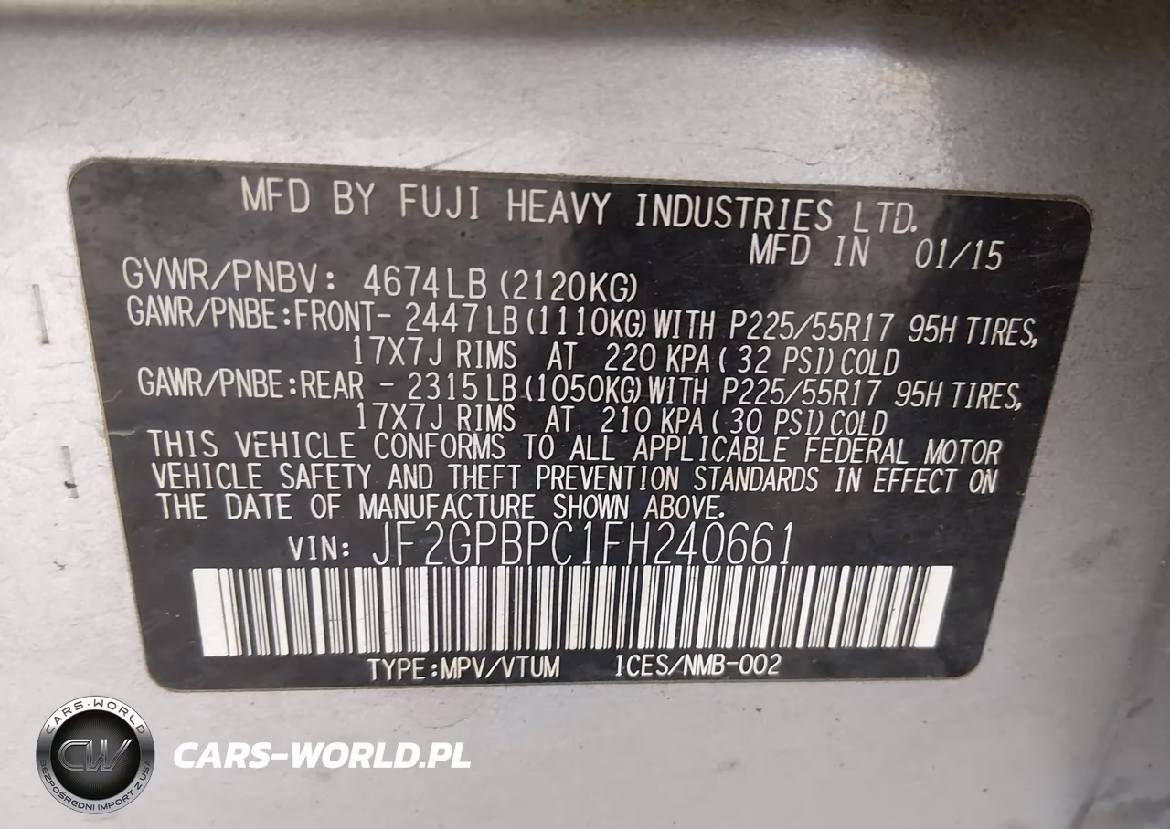 2015 Subaru Xv Crosstrek Hybrid Touring VIN:JF2GPBPC1FH240661 - 9